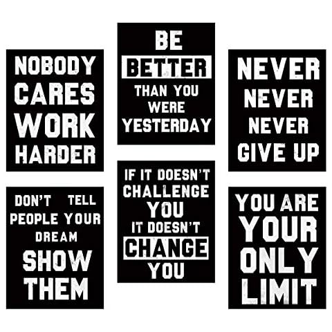 HOMANGA Inspirational Wall Art, Motivational Wall Art Posters, Quotes Dorm Decor for College Girls & Boys, Set of 6, Sayings For Ofiice Wall Decor, Canvas Prints 8x10 Inch Unframed Cover