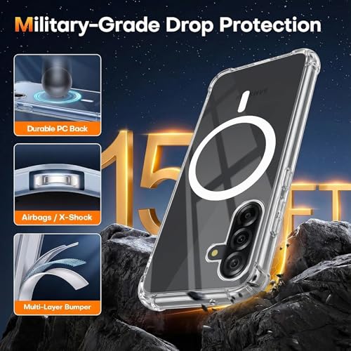 Image of Jkobi Shockproof Crystal-Clear Back Cover for Samsung Galaxy A36 5G (Magsafe Wireless Support | Drop & Camera Protection | Hard Polycarbonate)