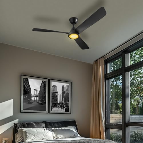 GLOBE Electric 37000110 52" Smart Ceiling Fan with LED Light, Remote Control, WhisperQuiet DC Motor, 6 Speeds, Matte Black thumbnail 3