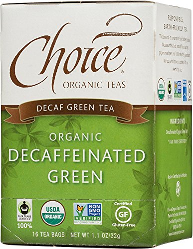 Choice Organic Teas Green Tea, 6 Boxes of 16 (96 Tea Bags), Decaffeinated Green