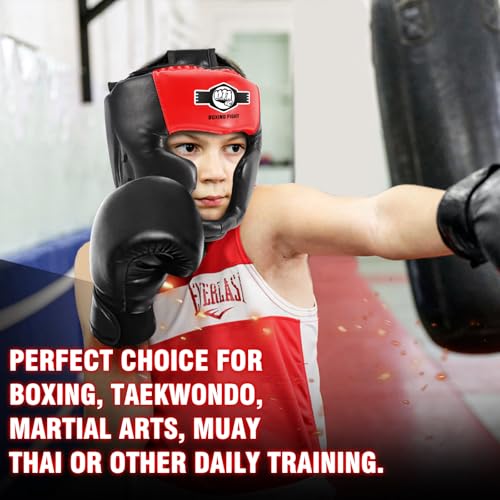 2 Pack Boxing Headgear, Boxing Gear Equipment Training Sparring Safety Head Guard Protective Gear for MMA, Kickboxing, Muay Thai, Training Helmet for Kids Teen - Thumbnail 7