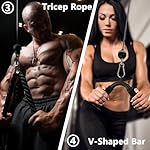 Cable Attachments for Gym,Cable Machine Accessories for Home Gym, Triceps Pull Down Attachment, LAT Pull Down Attachment Weight Fitness - Image 3