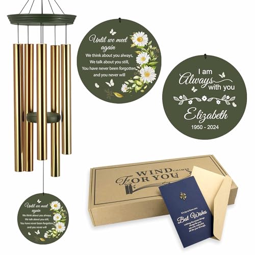 Image of ASTARIN 36 inch Memorial Wind Chimes for Loss of Loved One, Personalized Wooden Wind Chime Bereavement Gifts for Loss of Child Mother Father, Custom Windchime in Memory of Loss(Produced in Texas)