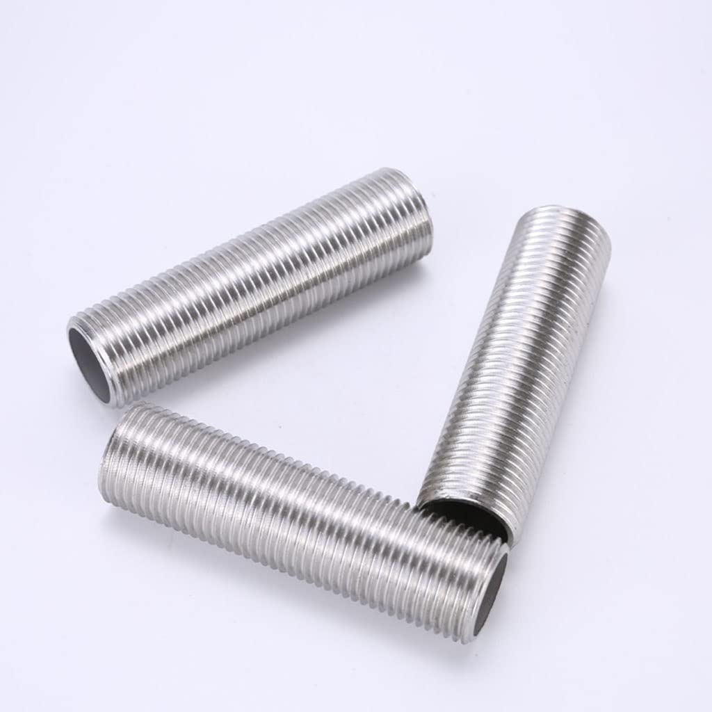Raccordo per tubo in acciaio inox a filettatura completa, 0,25" 1 cm 1-0,6 cm 1-1,3 cm 0,5" 0,75" 0,75" 2-0,5 cm 2" 1" 50/75/100 mm lungo tubo dentale, 1 pezzo (0,5" L = 100 mm)