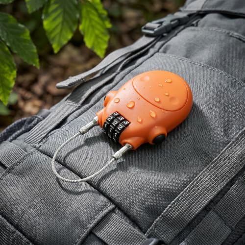 Candado de Cables Retráctil 3 Dígitos Naranja miniatura 4