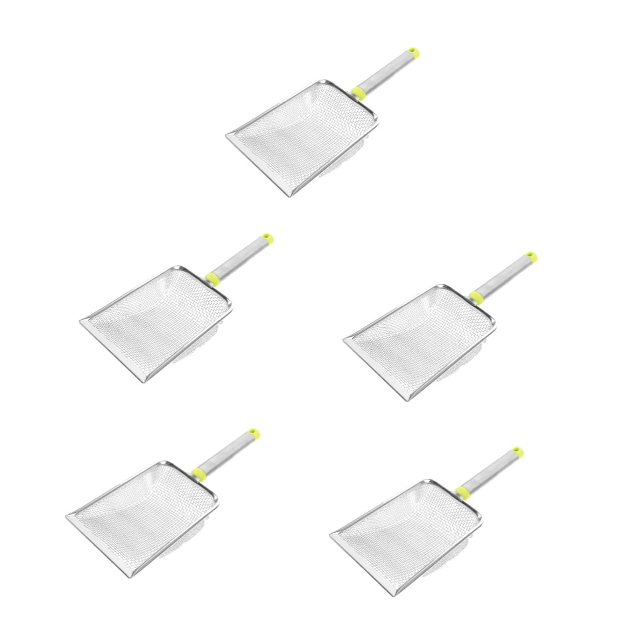 COLLBATH 5pièces Râteau à Litière Acier Inoxydable Non Adhésif pour Chat Outil De Nettoyage Pratique avec Large Ouverture pour Ramassage des Déjections Félines