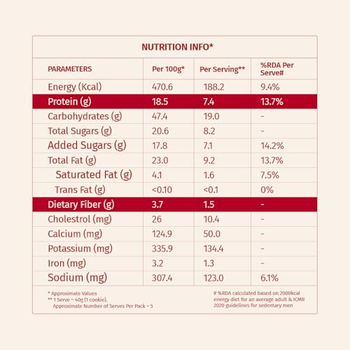 Image of The Good Kind Chocolate Chunk Cookies - 200gm, High Plant Protein Cookies with Almond Butter & Millet Flour, Perfect for Snacking, Sharing & Gifting, Gluten Free, Palm Oil free & Vegan (Pack of 2)
