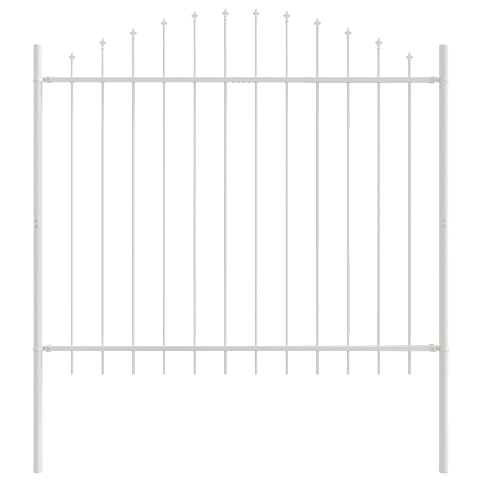 Garden Fence 4 Pcs White 170 x 165 cm Powder-Coated Steel Outdoor Decorative Border Barrier for Yard Patio Lawn Dog Flower Bed Water-Resistant Durable