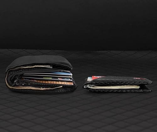 Sdfgh Man Money Clip Carbon Fiber Wallet Genuine Leather Wallet Business Credit Card Id Holders Mini Wallets For Men (Color : C, Size : 11 * 7.5Cm) #TOP1