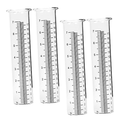 Hemoton 4Pcs Transparent Rain Gauge Clear Rain Measuring Tool for Garden Lawn Patio Accurate Precipitation Measurement for Outdoor Use