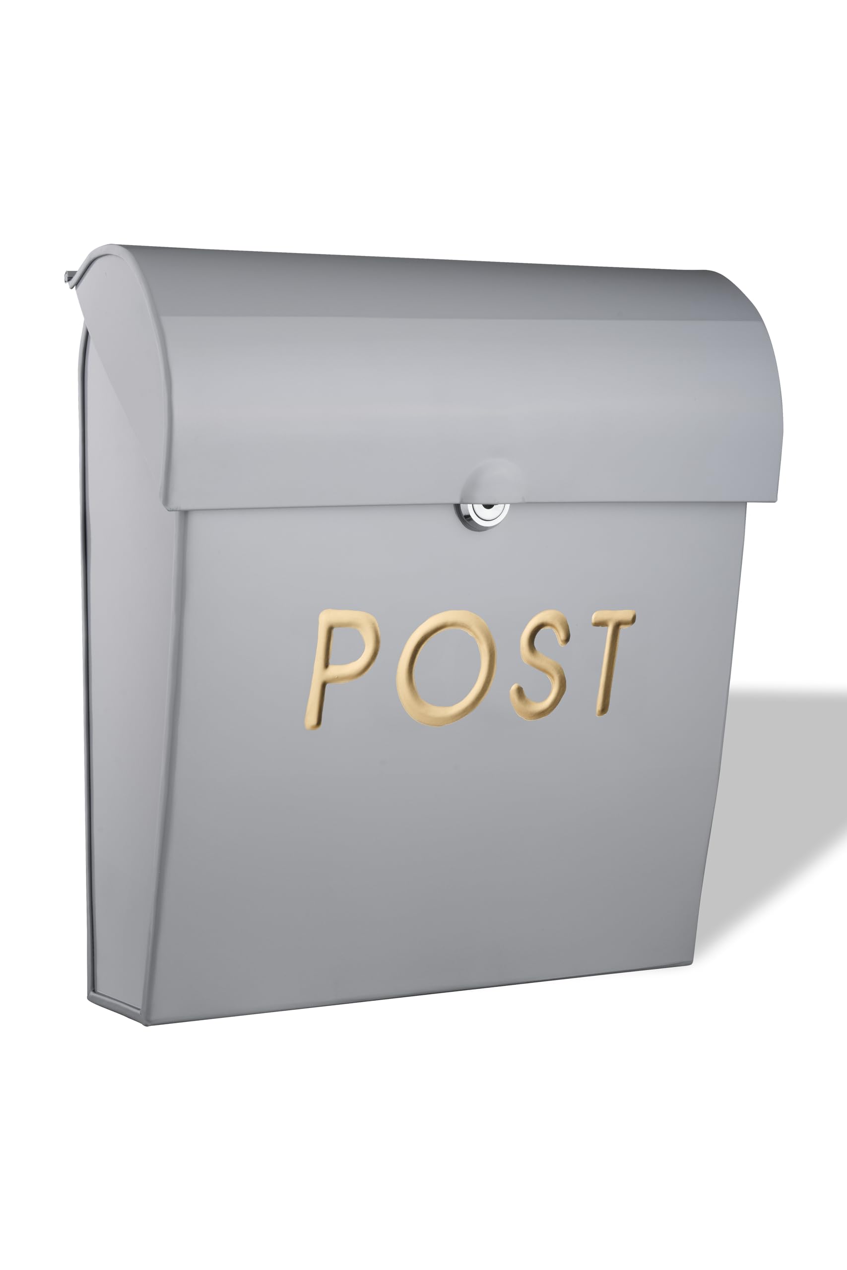 ACL Mail Boxes for House Wall Mount Mailbox – Post Mailboxes for Outside Wall Mount – Durable and Lockable Post Box Wall Mounted – Easy Access Modern Mailbox with Double Flap Opening (Grey, Large)