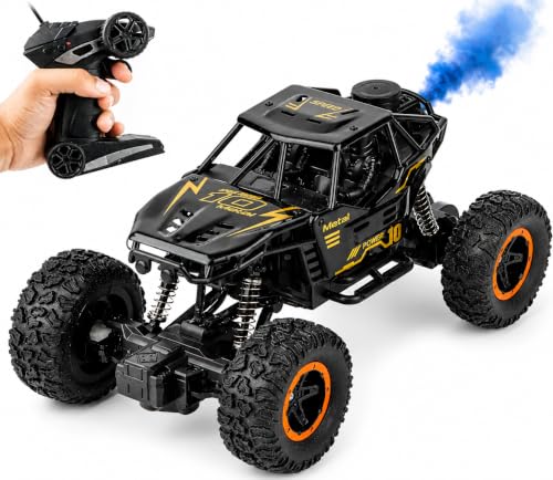 Image of NHR Remote Control Car Toy for Kids | Rechargeable RC Monster Truck with Smoke Effect | Drift RC Car | Range 2.4GHz Remote | Type-C USB | Off-Road Climbing & Racing Car | Gift for Kids Age 3+ (Black)