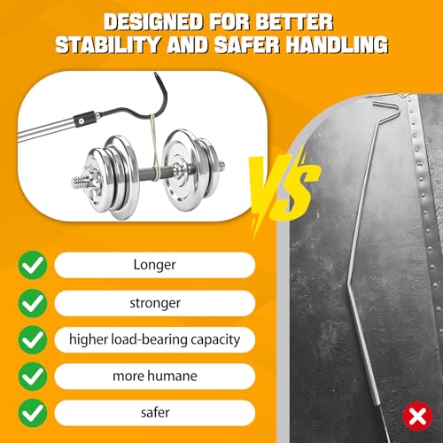 Image of 2pcs Snake Hook Set, Heavy Duty Snake Catcher Stainless Steel Snake Handling Tool for Moving Ball Rattlesnakes Python Copperhead with Long Handle (65inch&26inch)