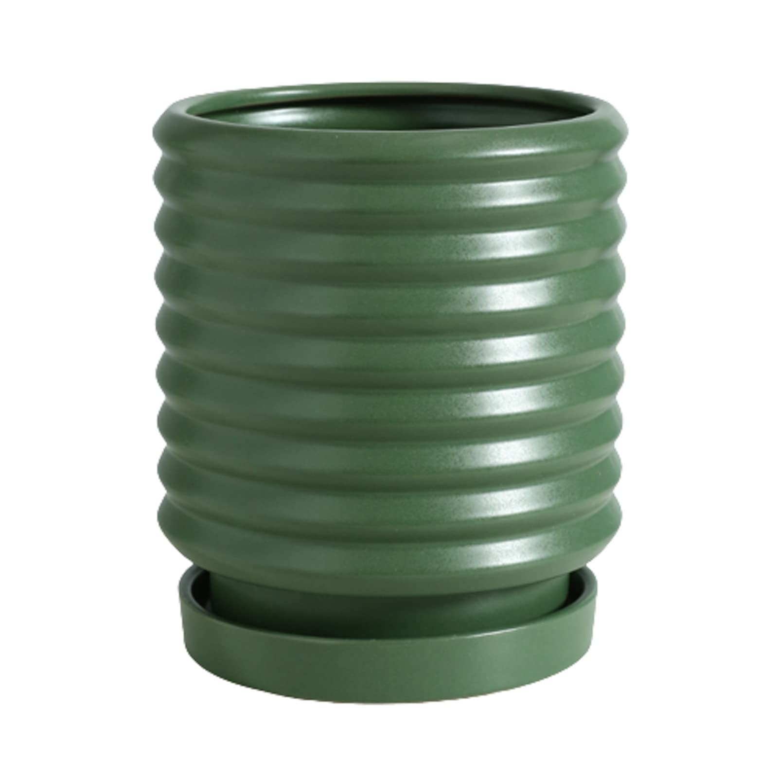 Vasi da Giardino Vaso da Fiori in Ceramica, Vaso per fioriera con Filettatura a Vite, Decorazione per Interni ed Esterni con Fori di drenaggio e piattini per Balcone, Giardino e Patio