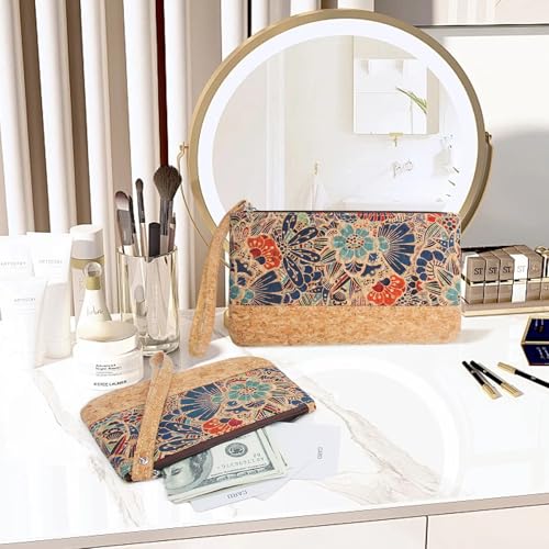 Image of boshiho Natural Cork Clutch Wristlet Wallet Cell Phone Card Holder Coin Purse Bag
