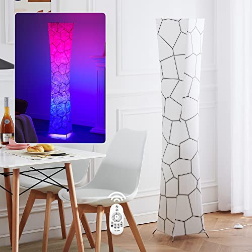 chiphy Floor Lamp, 61"(L) Standing Lamp, RGB Color Changing Floor Lamps, Adjustable Brightness Color Temperature, Marble Fabric Lampshade, Remote Control, for Living Room, Bedroom, Kids Room chiphy Floor Lamp, 61"(L) Standing Lamp, RGB Color Changing Floor Lamps, Adjustable Brightness Color Temperature, Marble Fabric Lampshade, Remote Control, for Living Room, Bedroom, Kids Room