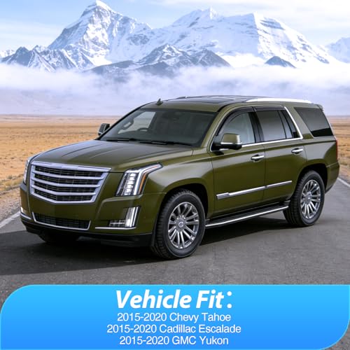 Image of Nilight Tape-On Window Visors for Chevy Tahoe 2015-2020, 4PCS | Out-Channel Smoke Rain Guards, Helps Vent Fresh Air in Rainy Weather, Fits Cadillac Escalade /GMC Yukon 2015-2020