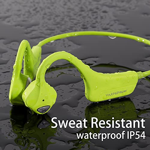 Youthwhisper Bone Conduction Headphones Bluetooth, Open Ear Wireless Headset With Mic, Sweat Resistant Earbuds For Runnig Workout Hiking Running Fitness Walking (Green) #TOP1