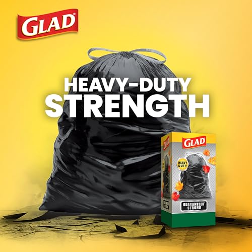Image of Glad Large 30 Gallon Trash Bags, Unscented Heavy Duty Garbage Bags, Forceflex with Drawstring, 30 Count (Packaging May Vary)