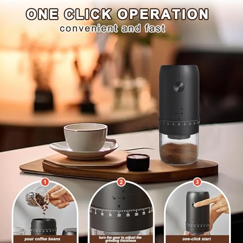 Image of SHARDOR Electric Coffee Grinder | Portable Electric Dry Spice, Masala, Beans Crusher Machine for Home, Small Multifunctional Grinder with Conical Burr for Herb & Spices, Mill, Espresso (Silver, 35 G)