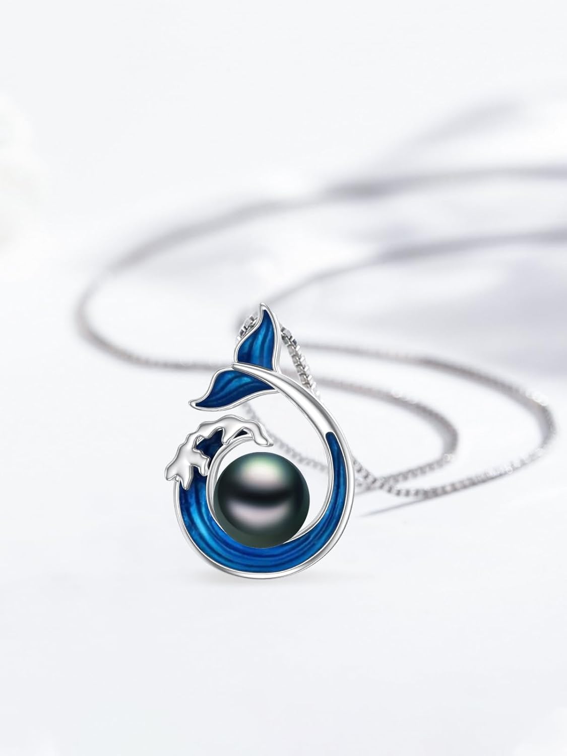 Gifts for Women-Tahitian Black Pearl Necklace-Birthday Anniversary Wedding Gifts for Her Wife Mom Tahitian Black Pearl Jewelry