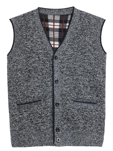 LemonGirl Men's Sleeveless Vests Cardigan Sweater V-Neck Vest Button Fit for Casual Wear2