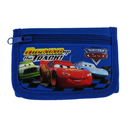 Officially Licensed Disney Pixar Cars Closure Tri Fold Wallet - Chick Hicks, Lightning McQueen and The King