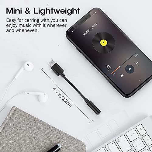 Image of USB Type C to 3.5mm Female Headphone Jack USB C to Aux Audio Dongle Cable Cord Compatible with Pixel 4 3 2 XL, Samsung Galaxy S21 S20 Ultra S20+ Note 20 10 S10 S9 Plus for iPad Pro