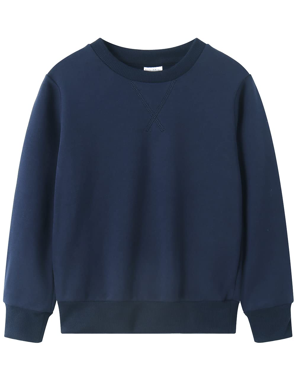 Spring&amp;Gege Youth Basic Sport Crewneck Pullover Sweatshirts for Children（3-14 Years）