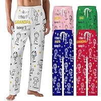 This Grandpa Belongs To Name Pajama Pants, Custom Gifts for Mom, Dad, Grandma
