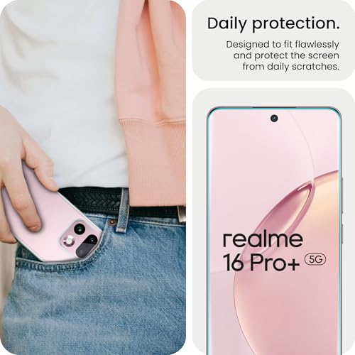 Image of FIRST MART Front Tempered Glass and Back Nano Membrane for Realme 16 Pro Plus with Installation Kit | Edge-to-Edge, Scratch Resistant, Case-Friendly | Black