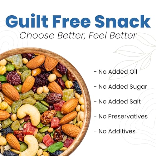 Image of Nutrihar Daily Trail Mix 250g | 13 Mixed Dry Fruits, Nuts, Seeds, Raisins in 1 Pack | Low Calorie Mixed Nuts & Seeds