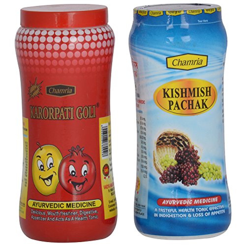 Image of CHAMRIA KARORPATI GOLI (ANARDANA GOLI) 200g & KISHMISH PACHAK 200g (2 PACKS OF CHURAN /PACHAK)