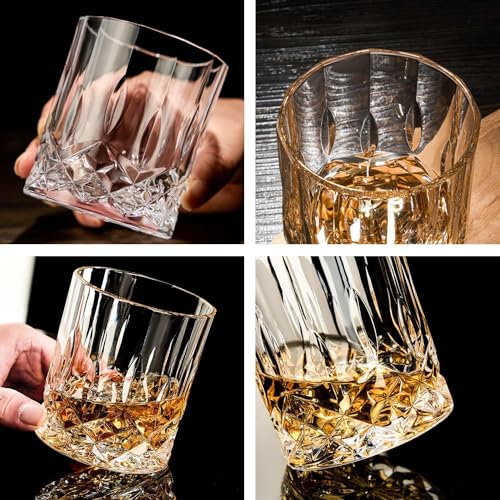 Image of LUXU Farielyn-X Cystal Whiskey Glasses Set of 6-300 ml Bar Glass for Drinking Bourbon, Whisky, Scotch, Cocktails, Cognac- Old Fashioned Cocktail Tumblers (xRPK-6)
