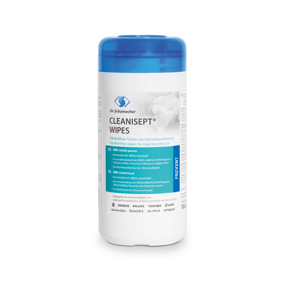Salviette disinfettanti Cleanisept Wipes cm 14x20 per sonde a ultrasuoni (barattolo da 100 pz.)
