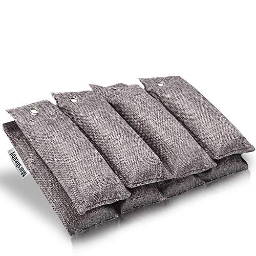 Marsheepy 8 Pack Activated Bamboo Charcoal Air Purifying Bags, Activated Charcoal Odor Absorber, Odor Eliminator for Car, Pet, Closet, Bathroom (75g per Pack)