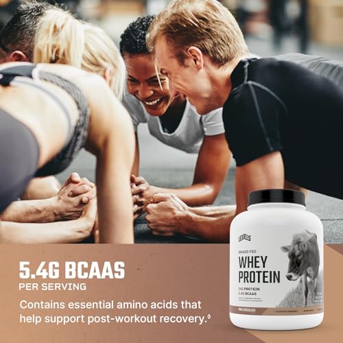 Levels Grass Fed Whey Protein Powder, No Artificials, 24G of Protein, Pure Chocolate, 5LB - Image 5