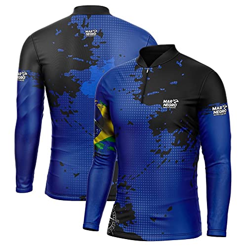 Camisa de Pesca Proteção Solar Uv Combate Clean Mapa - Mar Negro Gg