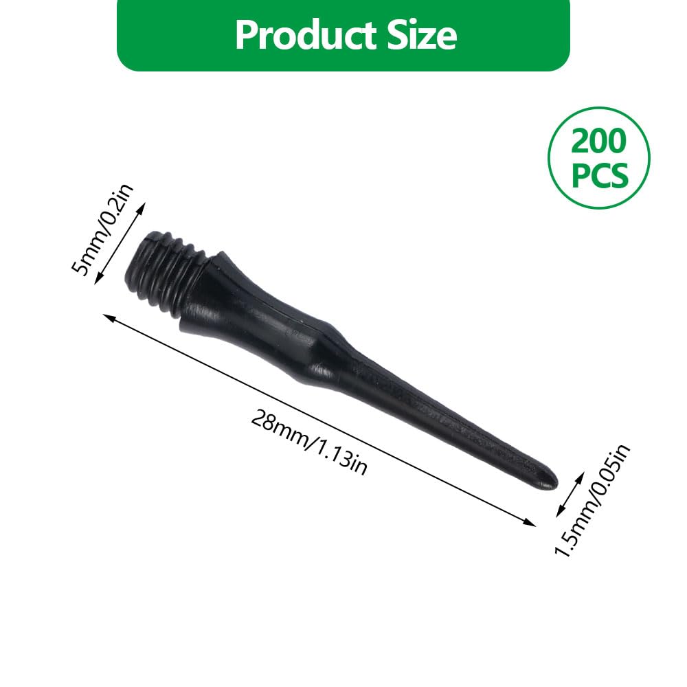 200 Pièces Embout Flechette Pointe Plastique 2ba, Remplacer Flechette Pointe Plastique, Pointes de Fléchettes en Plastique Souple de Qualité Supérieure, Idéales pour Débutants Amateurs Fléchettes