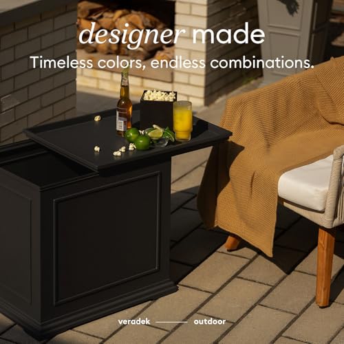 Image of Veradek Brixton Tray Table - Outdoor 2-in-1 Tray and Storage Table