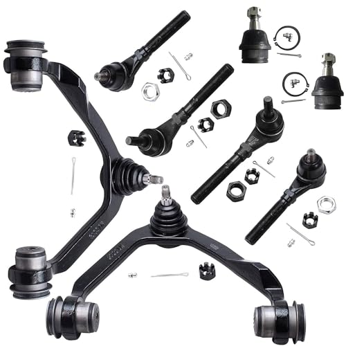 Image of Detroit Axle - Front End 8pc Suspension Kit for 4WD Ford Expedition F-150 F-250 Lincoln Navigator, 2 Lower Ball Joints 2 Upper Control Arms 4 Outer & Inner Tie Rod Ends Replacement
