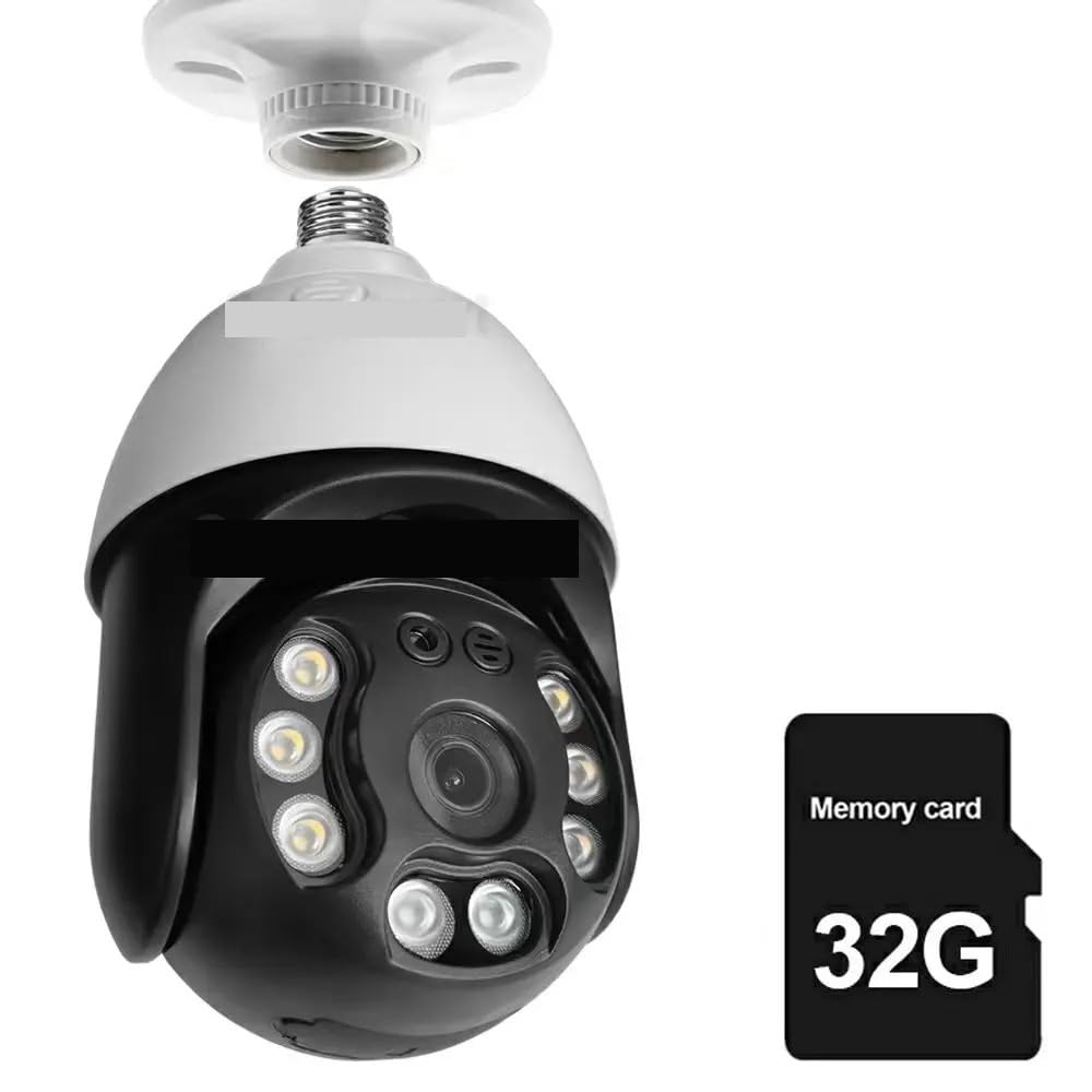 OSHPMBDLYFJ Tuya 5MP Wifi Bulb Camera Wireless CCTV Outdoor Video Surveillance Security Support NVR(5MP add 32G)