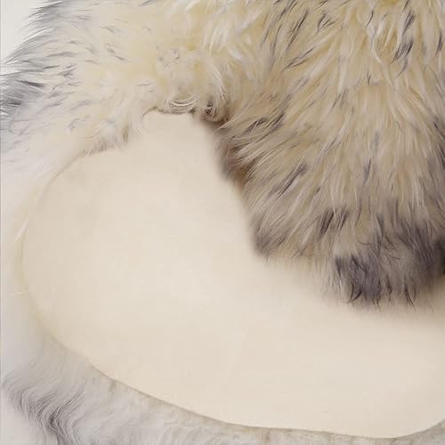 Vista 89 de HUAHOO Alfombra de oveja auténtica de alta calidad, piel de oveja australiana, esponjosa, de lujo, natural, de piel de cordero esponjosa