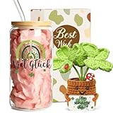 Kleiner Glücksbringer Prüfung,Postive Mutmacher Glücksbringer Geschenke für Operation/Neuer Job,Du Schaffst Das Geschenk Mit Vierblättrige Kleeblatt/Trinkgläser, Viel Glück Gute Besserung Geschenke