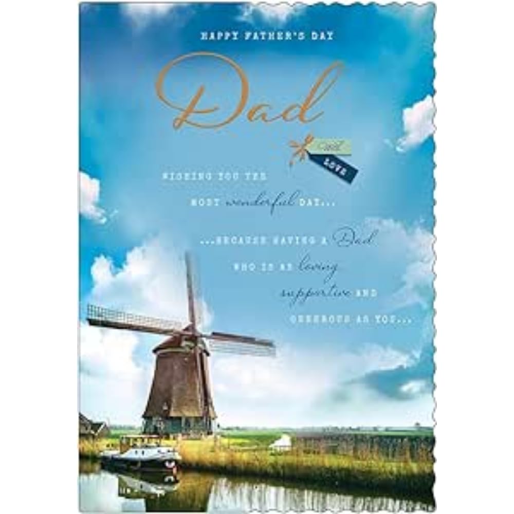 Father's Day Card, Dad With Love - 10 x 7 inches - Avant Garde Studios