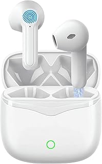 Wireless Earbuds Bluetooth 5.3 Headphones with 4 ENC Noise Cancelling Mic Immersive HiFi Stereo Sound Touch Control IPX7 Waterproof In-Ear Earphones for iOS/Android Sports Running Wireless Ear buds