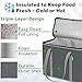 XL Insulated Reusable Grocery Bags (2-Pack) - Premium Quality Cooler Bags with Hard Bottom Insert - Stands Upright, Machine Washable, Sturdy Zipper - Insulated Bag for Warm or Cold Food Delivery Bag