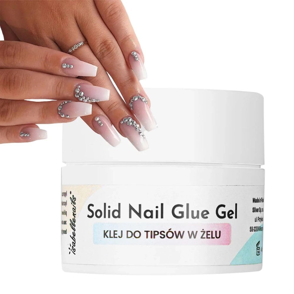 Solid Nail Glue Gel 4,5 g – przezroczysty klej żelowy do tipsów, dekoracji paznokci i wzorów 3D – mocne trzymanie, łatwe zastosowanie i utwardzanie UV/LED – do profesjonalnego manicure i "zrób to sam"