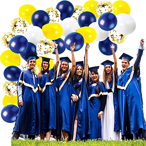 Image of Graduation Party Decorations Blue Yellow /Navy Blue Yellow Graduation Decorations 2026 /40pcs Balloons Michigan Balloons /Birthday Party Decorations (Pack of 3)