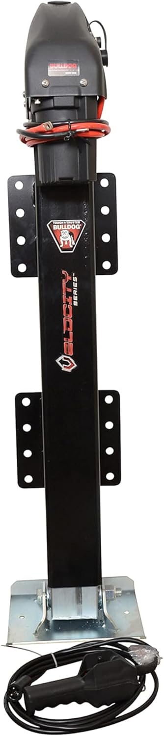 Bulldog Cases Reese 185400 Bulldog Velocity Series Powered Trailer Jack, Side Mount, 12,000 lbs. Support Capacity, Bolt-On, 24' Travel